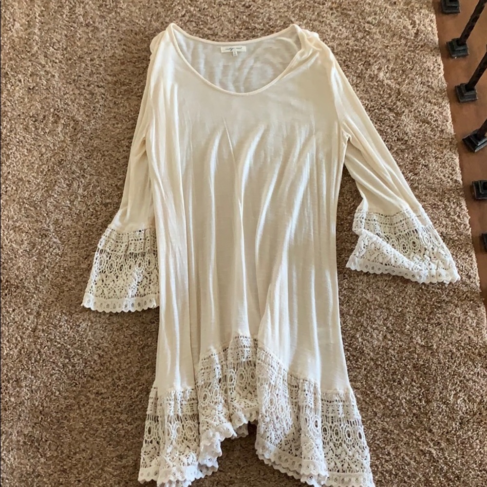 Cream with crochet Dress or top!